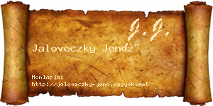 Jaloveczky Jenő névjegykártya